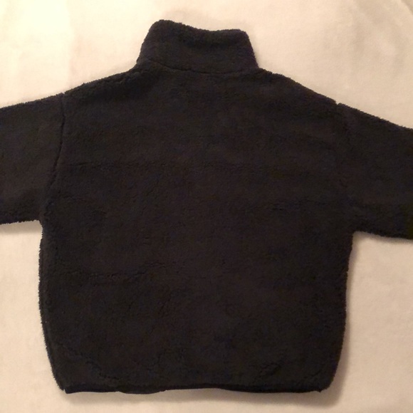 NWT Urban Outfitters black sherpa jacket with blue zippers and corduroy details - Picture 13 of 13